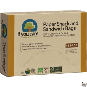 Papierowe torebki na kanapki i przekąski, kompostowalne, 48 sztuk