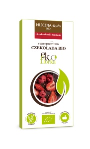 CZEKOLADA MLECZNA z truskawkami i malinami BIO 85 g