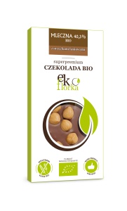 CZEKOLADA MLECZNA Z ORZECHAMI LASKOWYMI BIO 95g