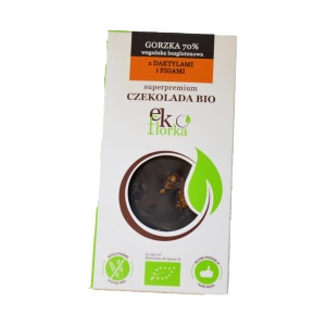 CZEKOLADA GORZKA  Z DAKTYLAMI I FIGAMI BIO 85 g