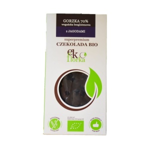 CZEKOLADA GORZKA z jagodami BIO 85 g