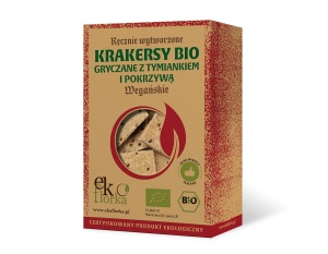 Krakersy gryczane bio z tymiankiem i pokrzywą 90 g